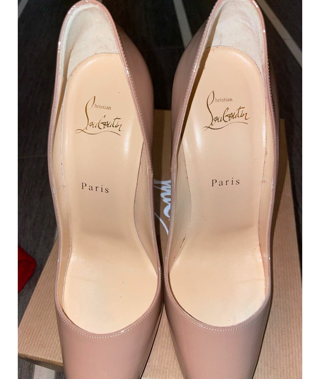 CHRISTIAN LOUBOUTIN Бежевые кожаные туфли, фото 5