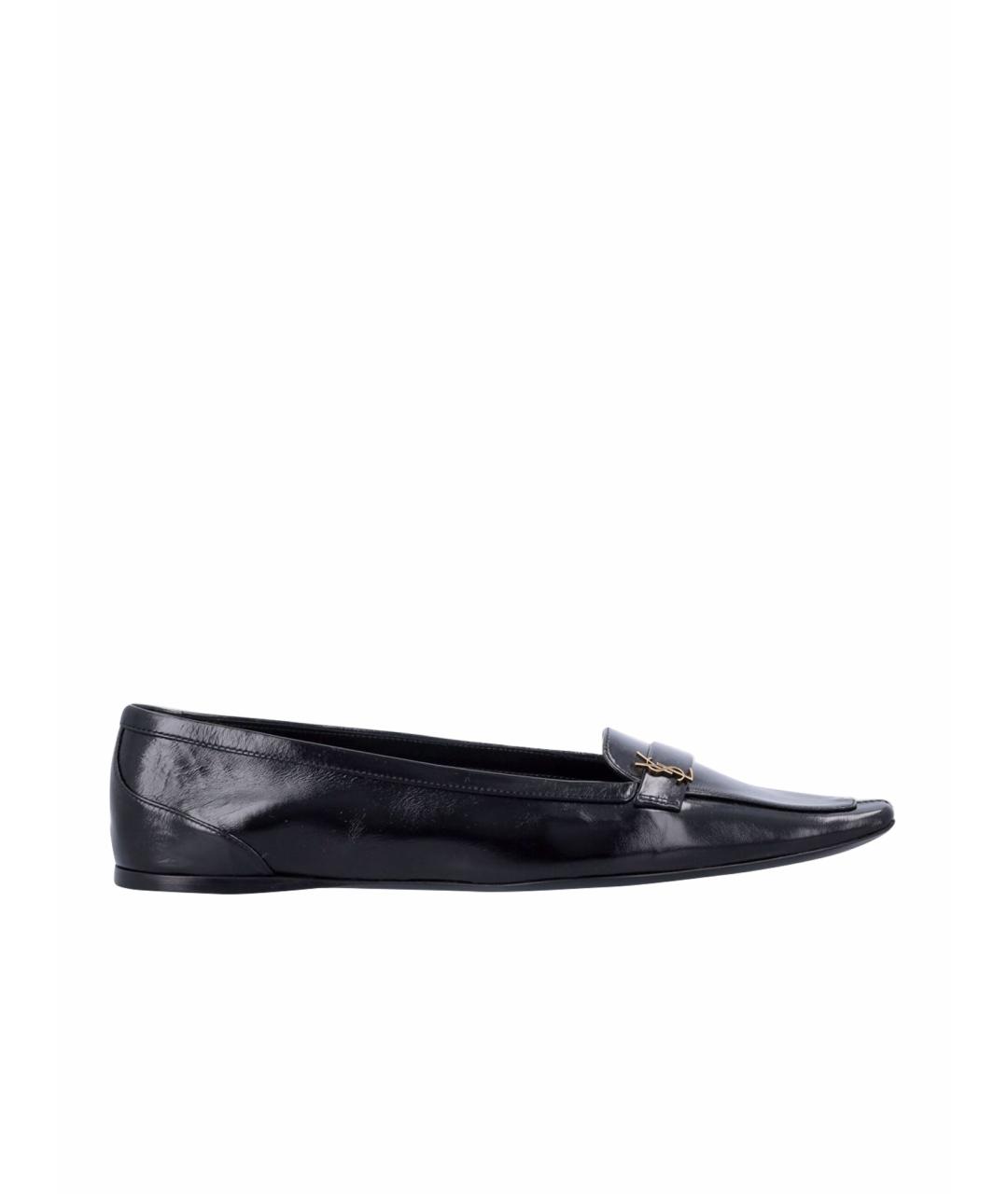 SAINT LAURENT Черные кожаные балетки, фото 1
