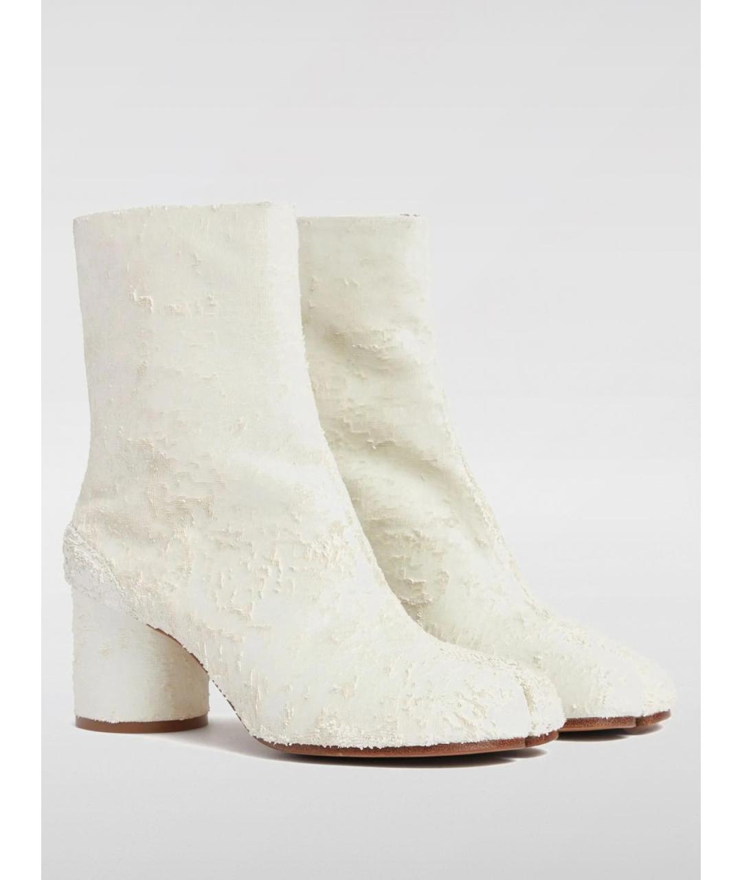 MAISON MARGIELA Бежевые кожаные ботильоны, фото 3