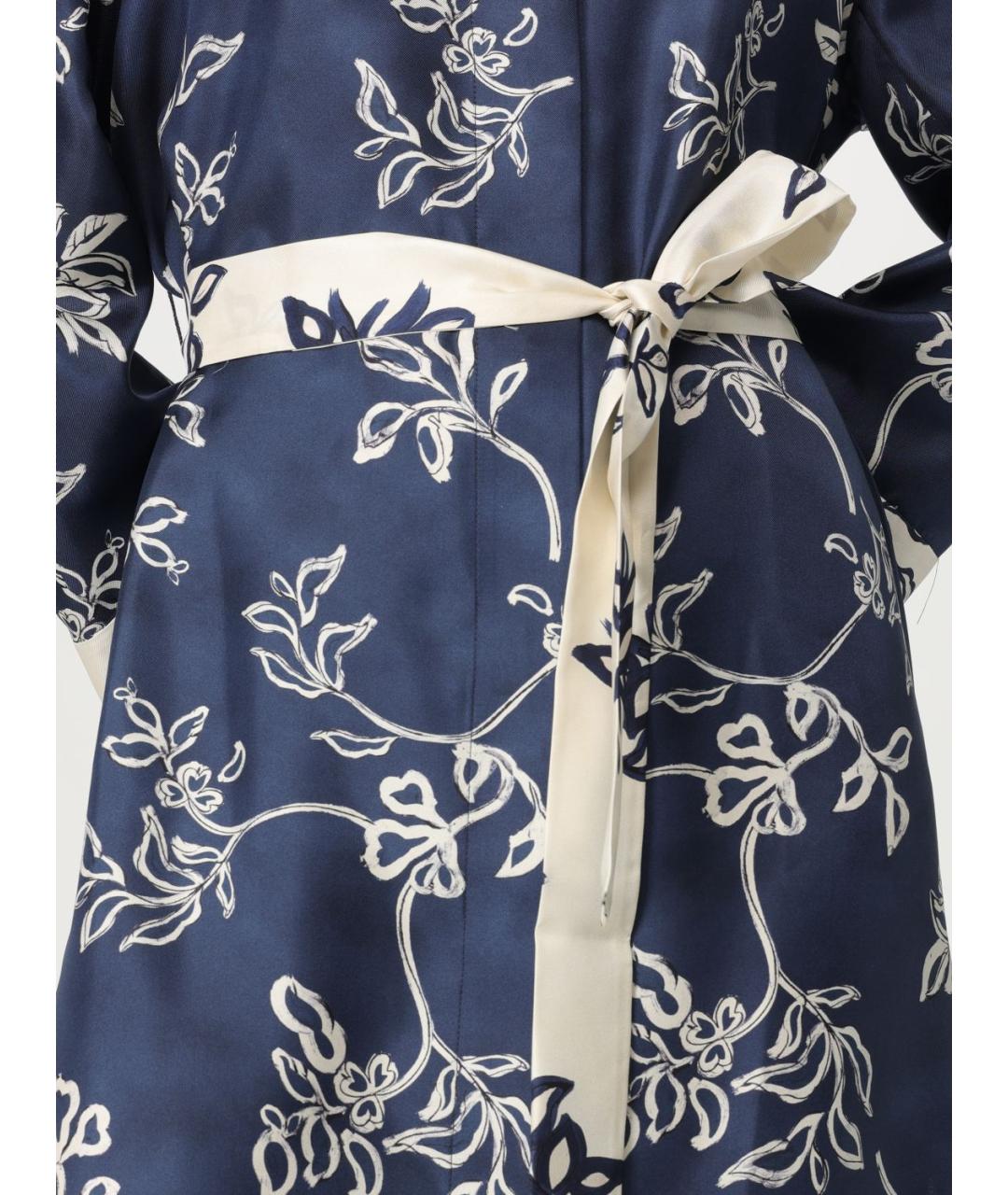 'S MAX MARA Синее шелковое повседневное платье, фото 5