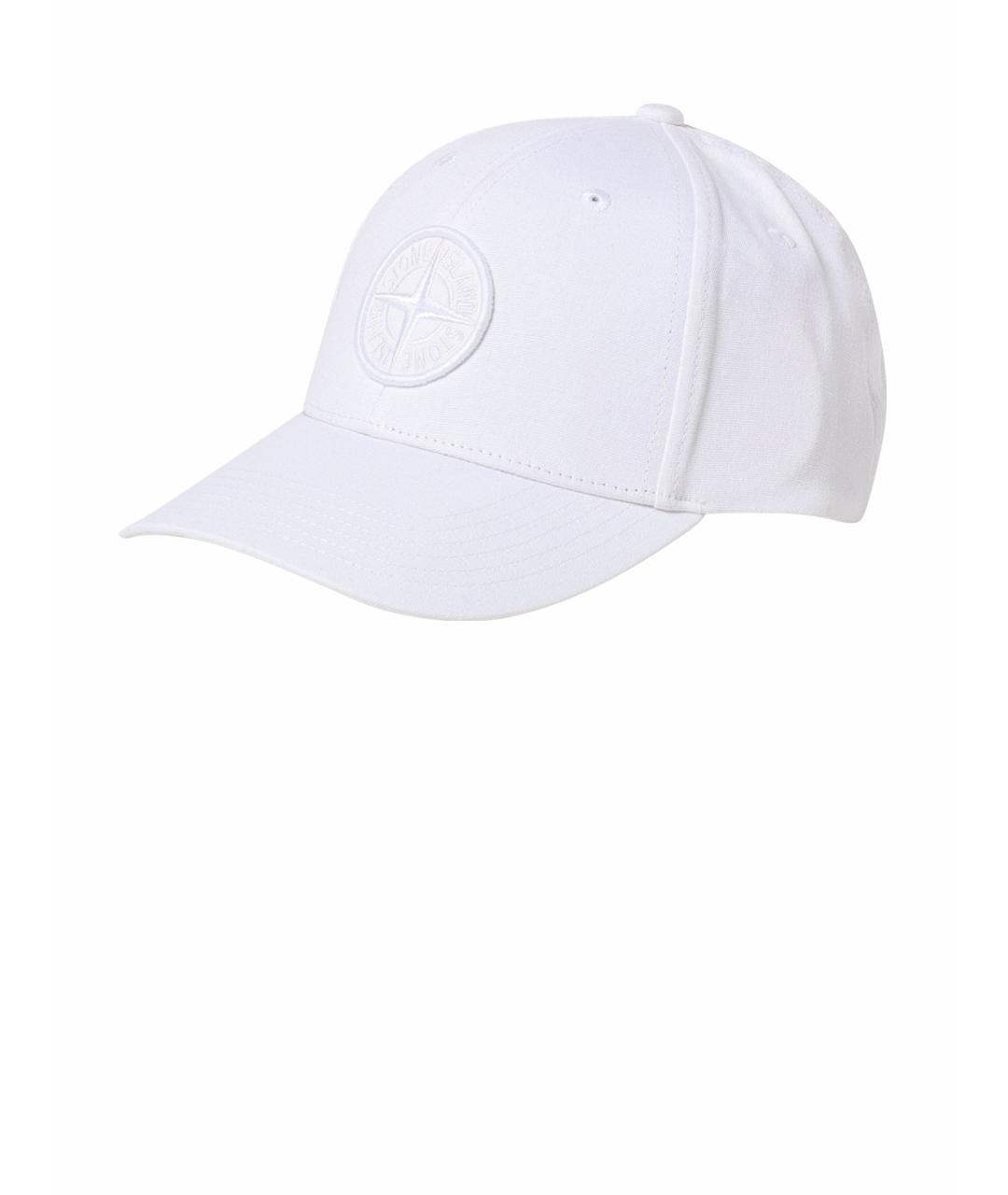 STONE ISLAND Белая хлопковая кепка/бейсболка, фото 1