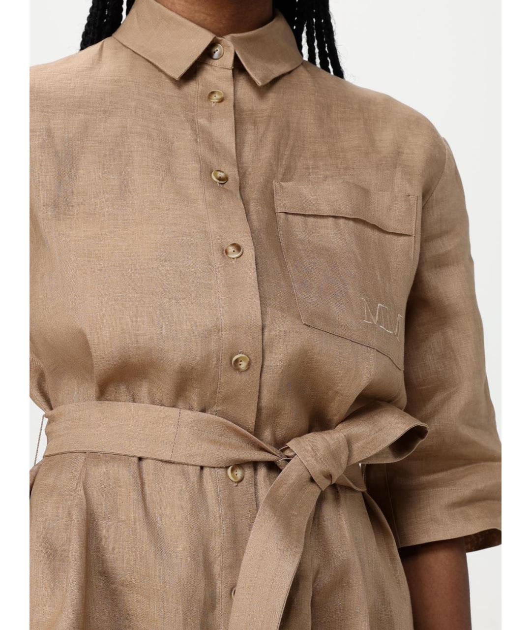 MAX MARA Бежевое повседневное платье, фото 4