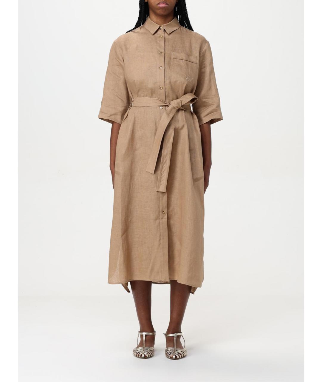 MAX MARA Бежевое повседневное платье, фото 5