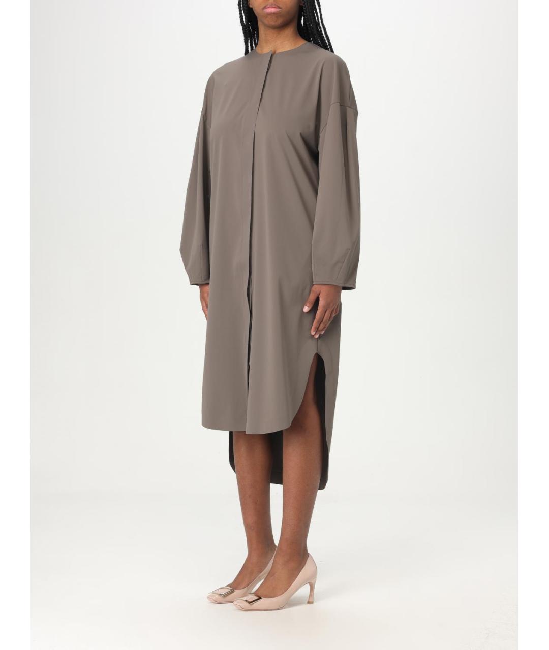 MAX MARA Серое синтетическое повседневное платье, фото 4