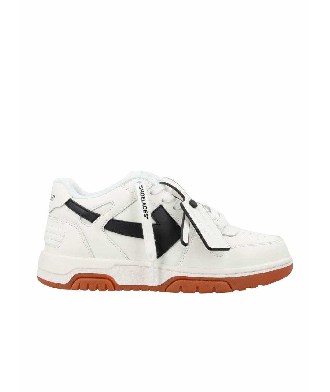 OFF-WHITE Белые кожаные кеды, фото 1