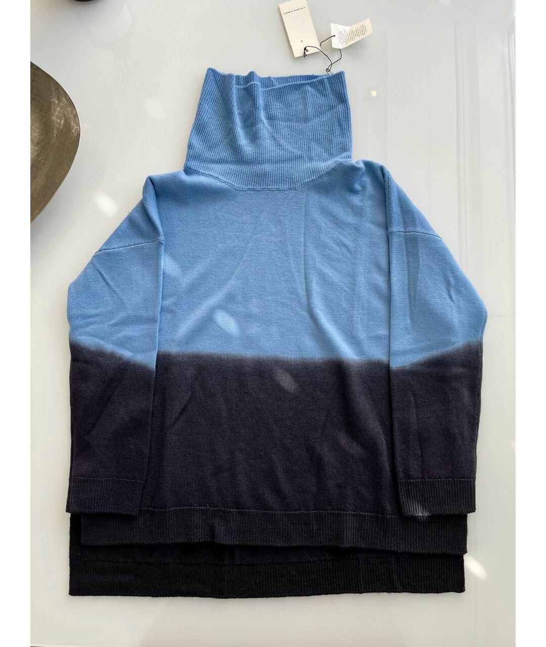 LIVIANA CONTI Голубой шерстяной джемпер / свитер, фото 7