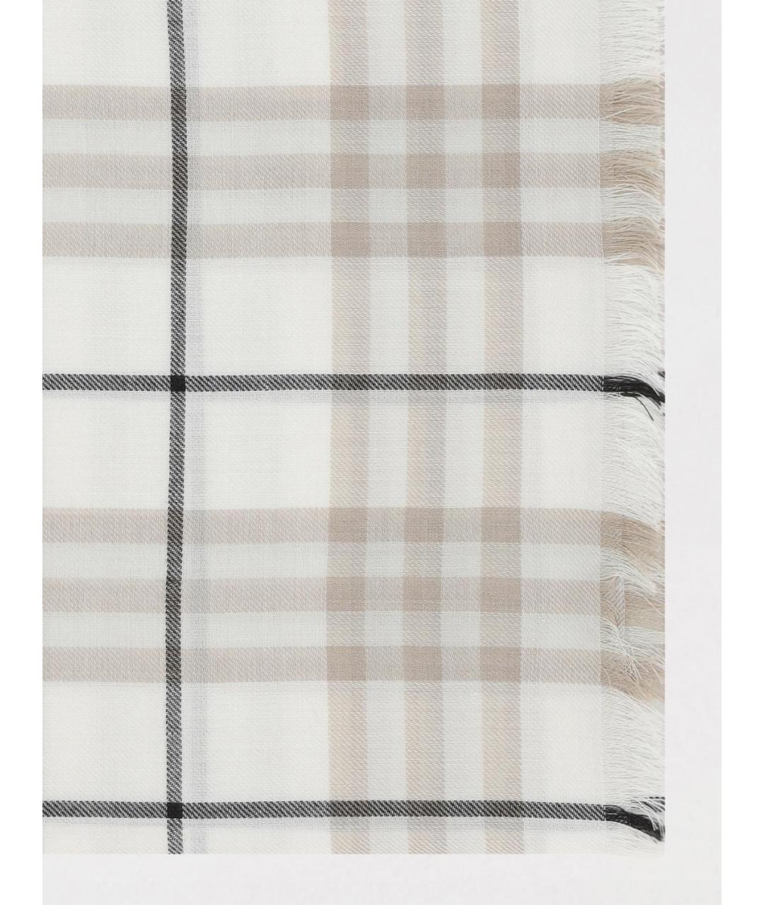 BURBERRY Белый шарф, фото 3