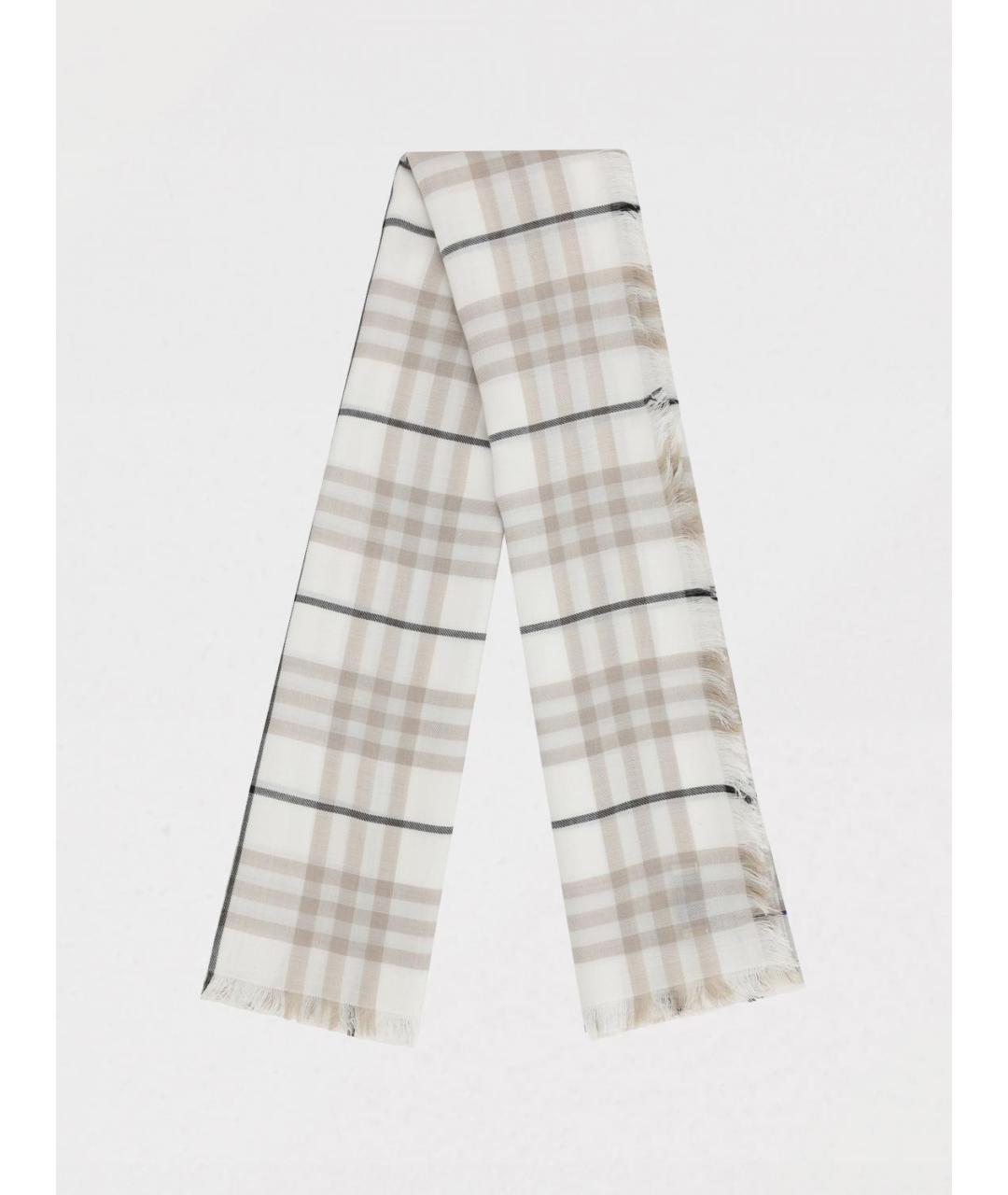 BURBERRY Белый шарф, фото 2