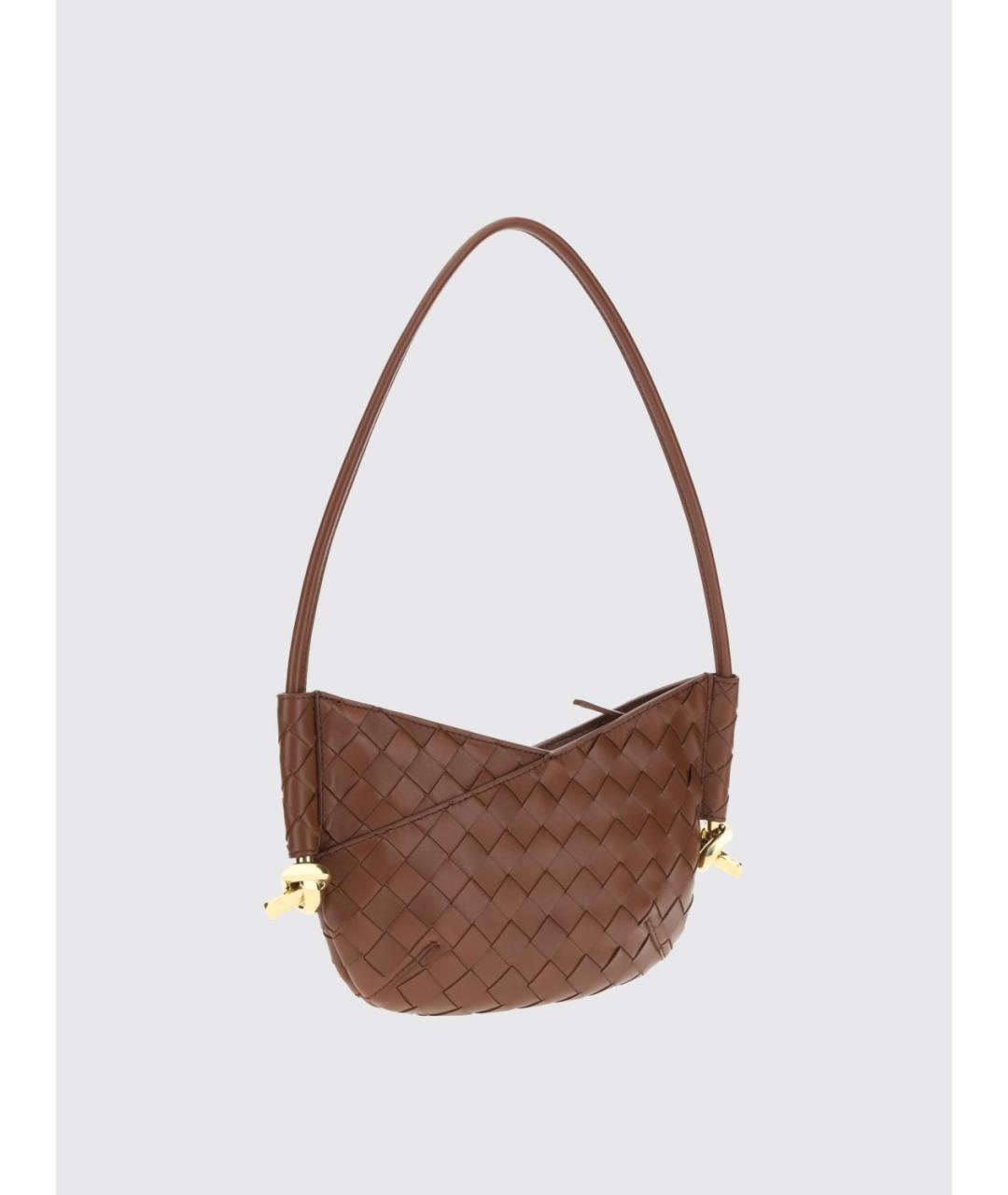 BOTTEGA VENETA Коричневая кожаная сумка через плечо, фото 2