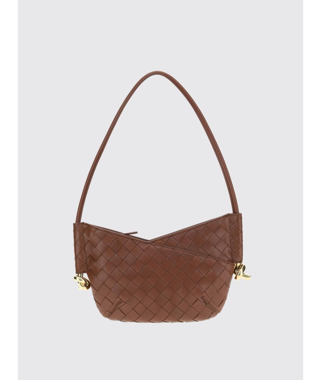BOTTEGA VENETA Коричневая кожаная сумка через плечо, фото 4
