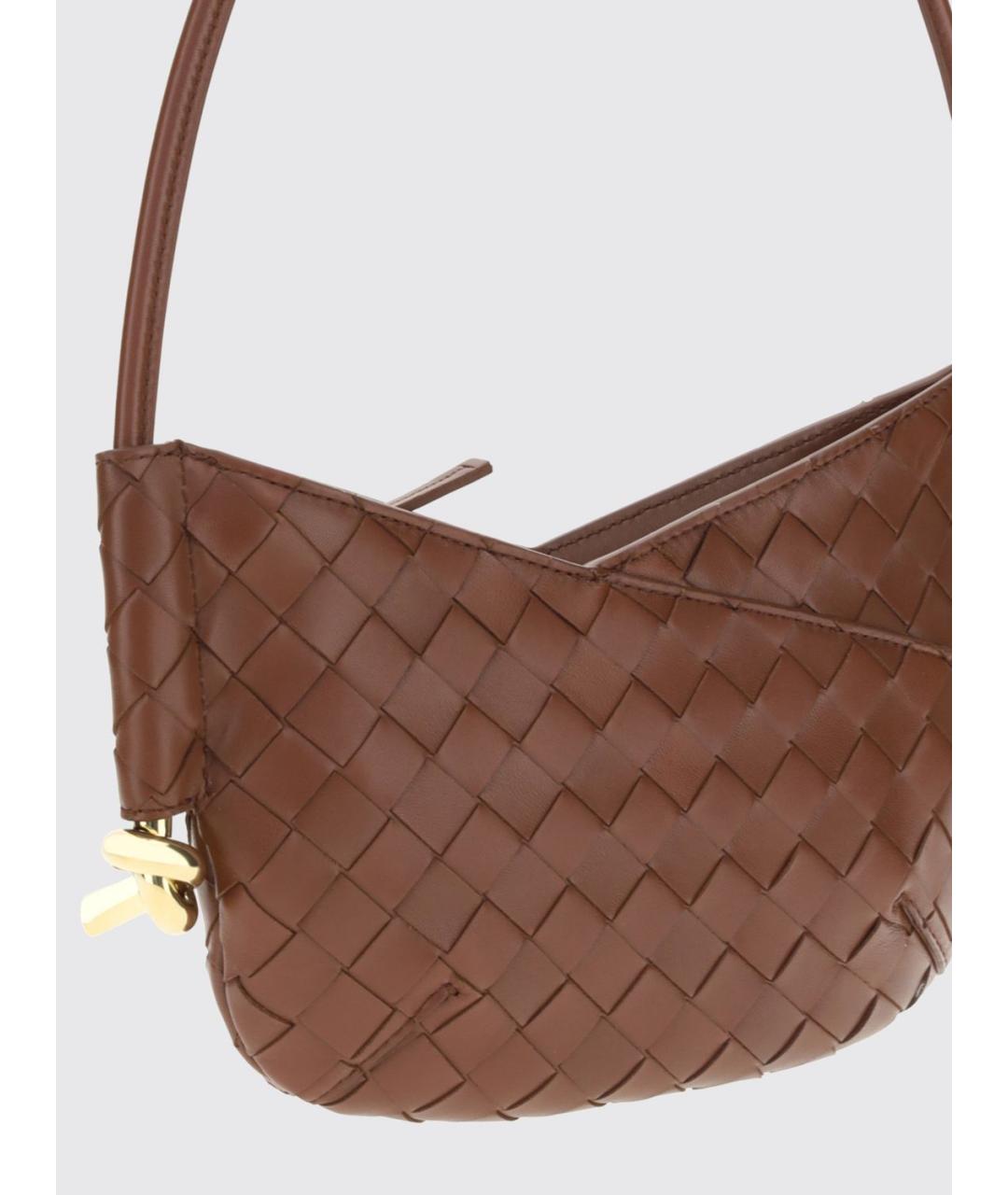 BOTTEGA VENETA Коричневая кожаная сумка через плечо, фото 3