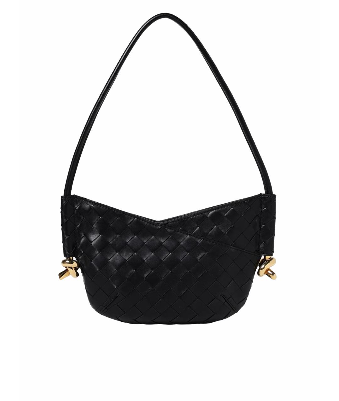BOTTEGA VENETA Черная кожаная сумка через плечо, фото 1