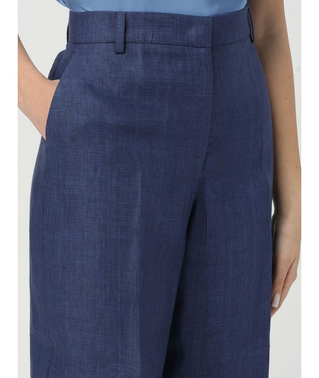 WEEKEND MAX MARA Синие прямые брюки, фото 3