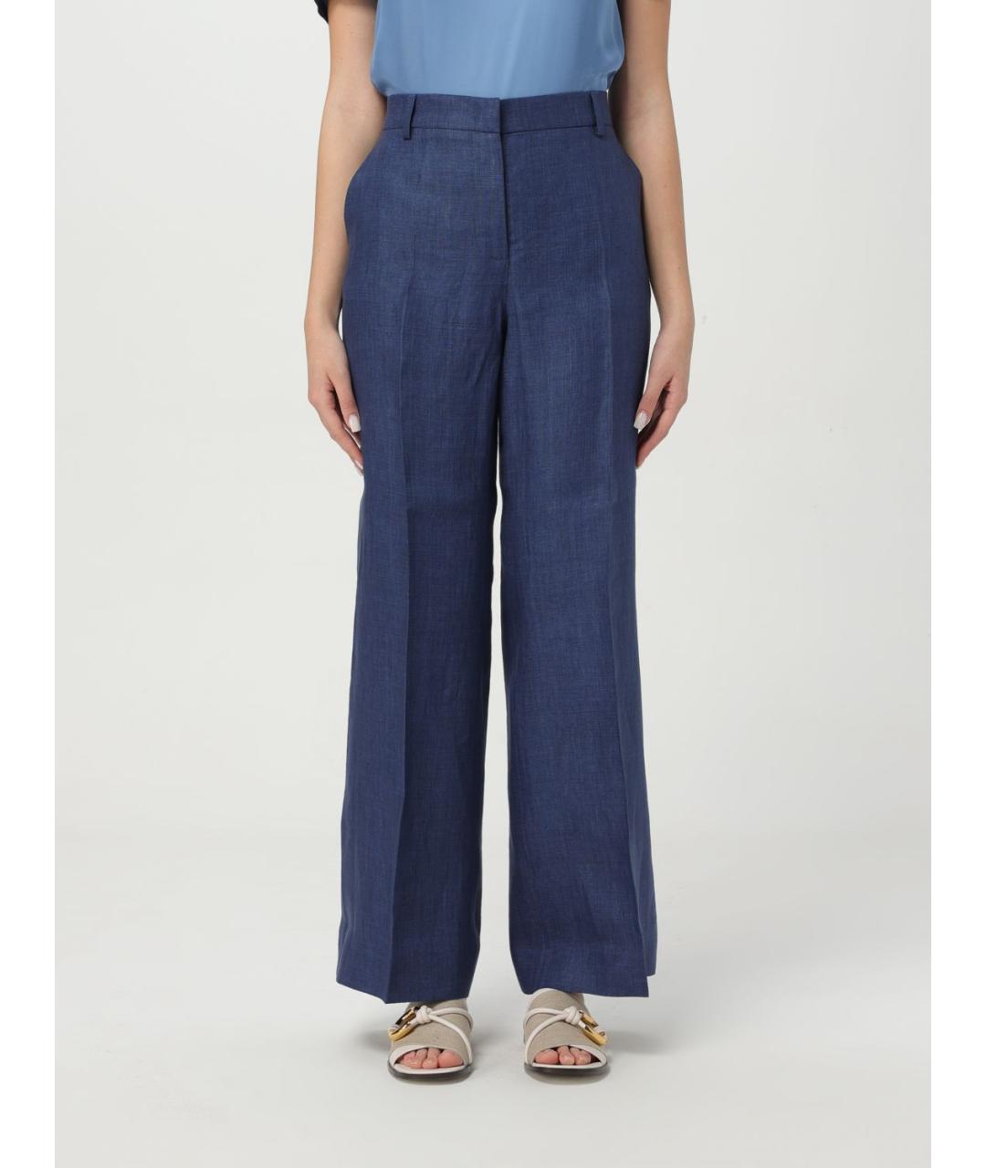 WEEKEND MAX MARA Синие прямые брюки, фото 4