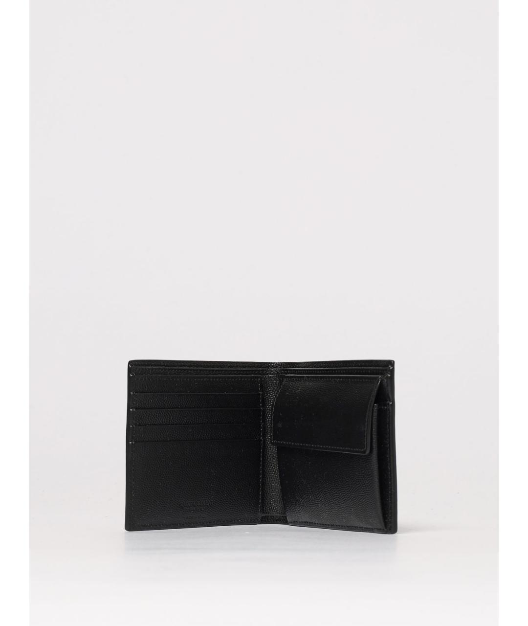 SAINT LAURENT Черный кожаный кошелек, фото 2