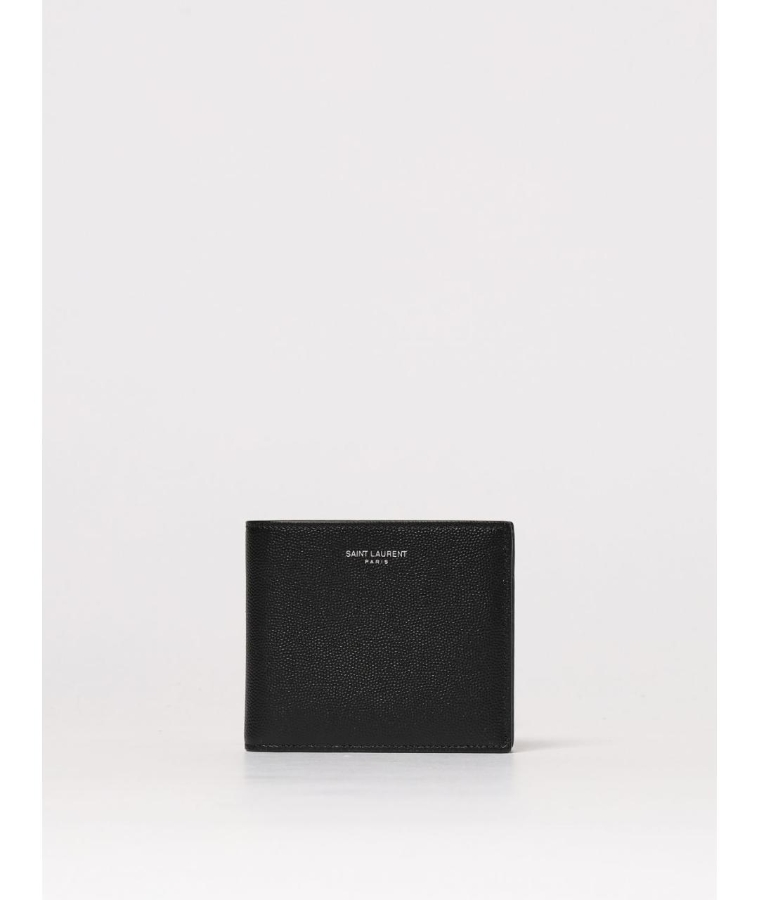 SAINT LAURENT Черный кожаный кошелек, фото 4