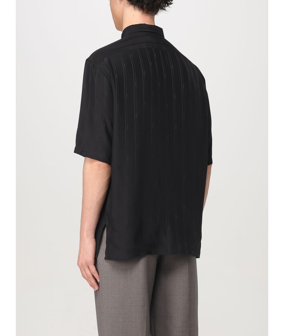 SAINT LAURENT Черная шелковая кэжуал рубашка, фото 4