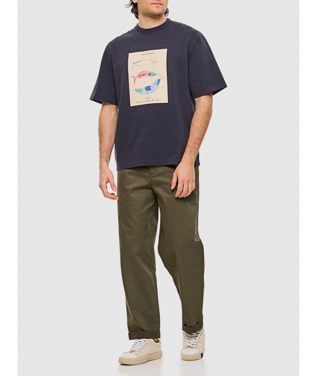 JACQUEMUS Антрацитовая футболка, фото 3