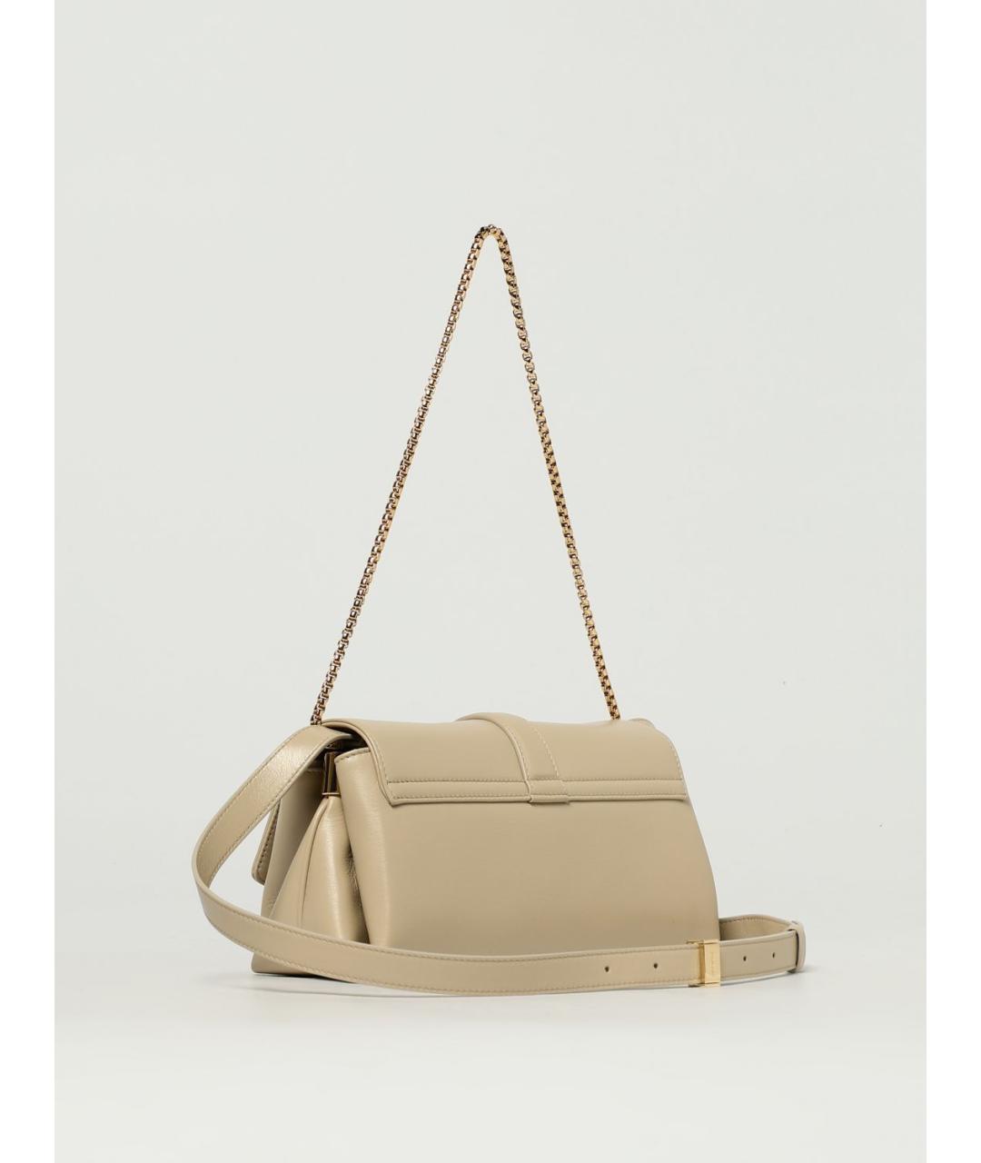 FERRAGAMO Бежевая кожаная сумка через плечо, фото 3