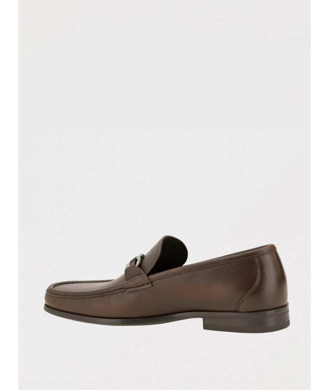 FERRAGAMO Коричневые кожаные лоферы, фото 3