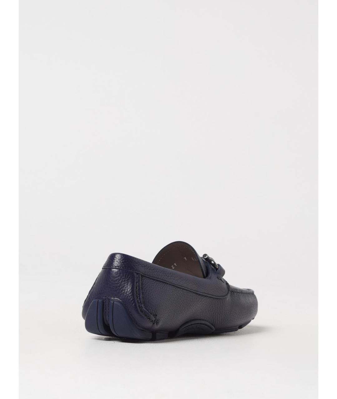FERRAGAMO Синие кожаные лоферы, фото 3