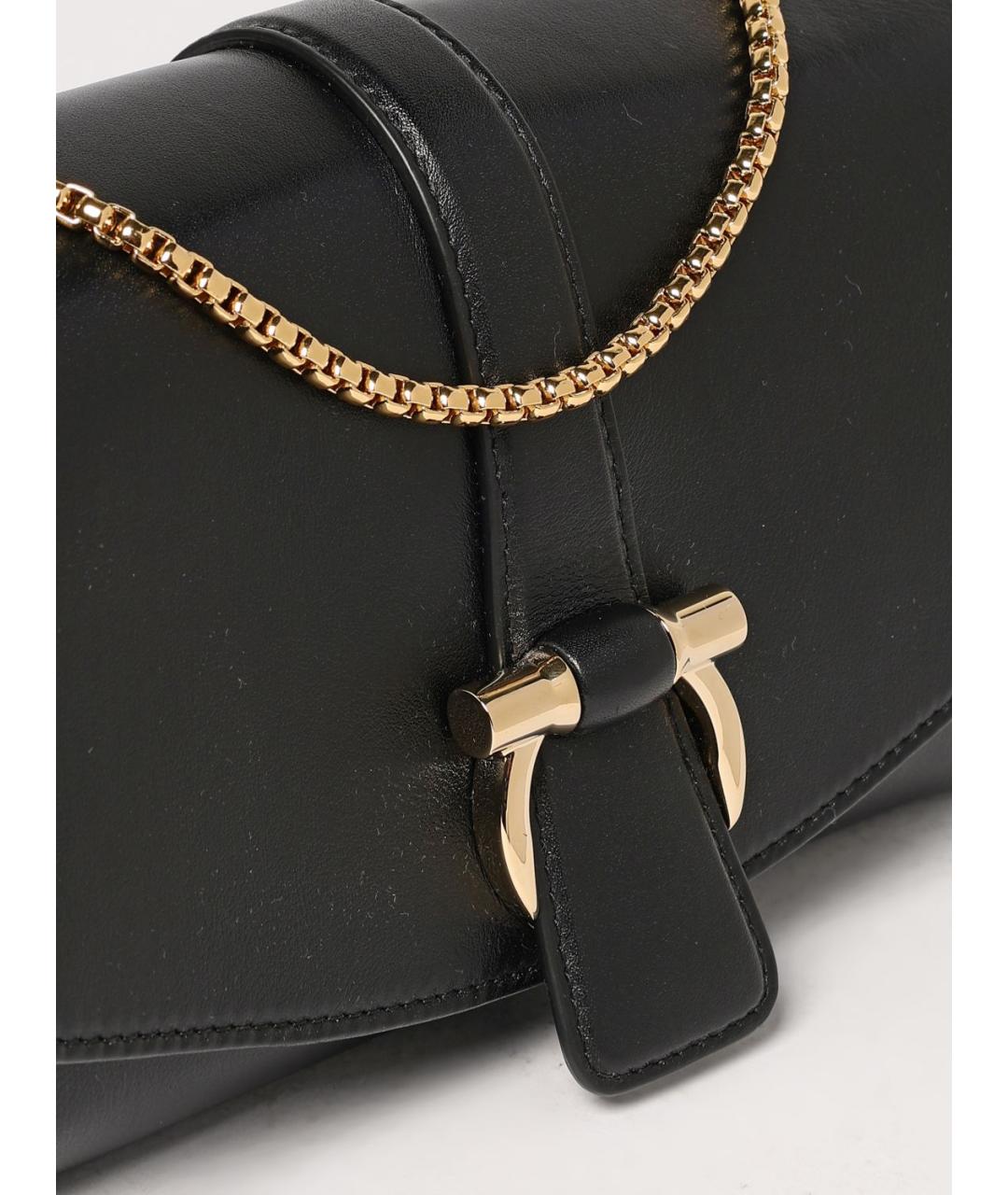 FERRAGAMO Черная кожаная сумка через плечо, фото 4