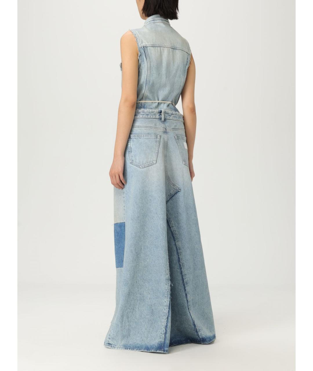 MM6 MAISON MARGIELA Голубое хлопковое платье, фото 3