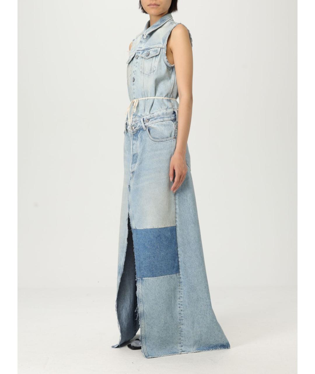 MM6 MAISON MARGIELA Голубое хлопковое платье, фото 4