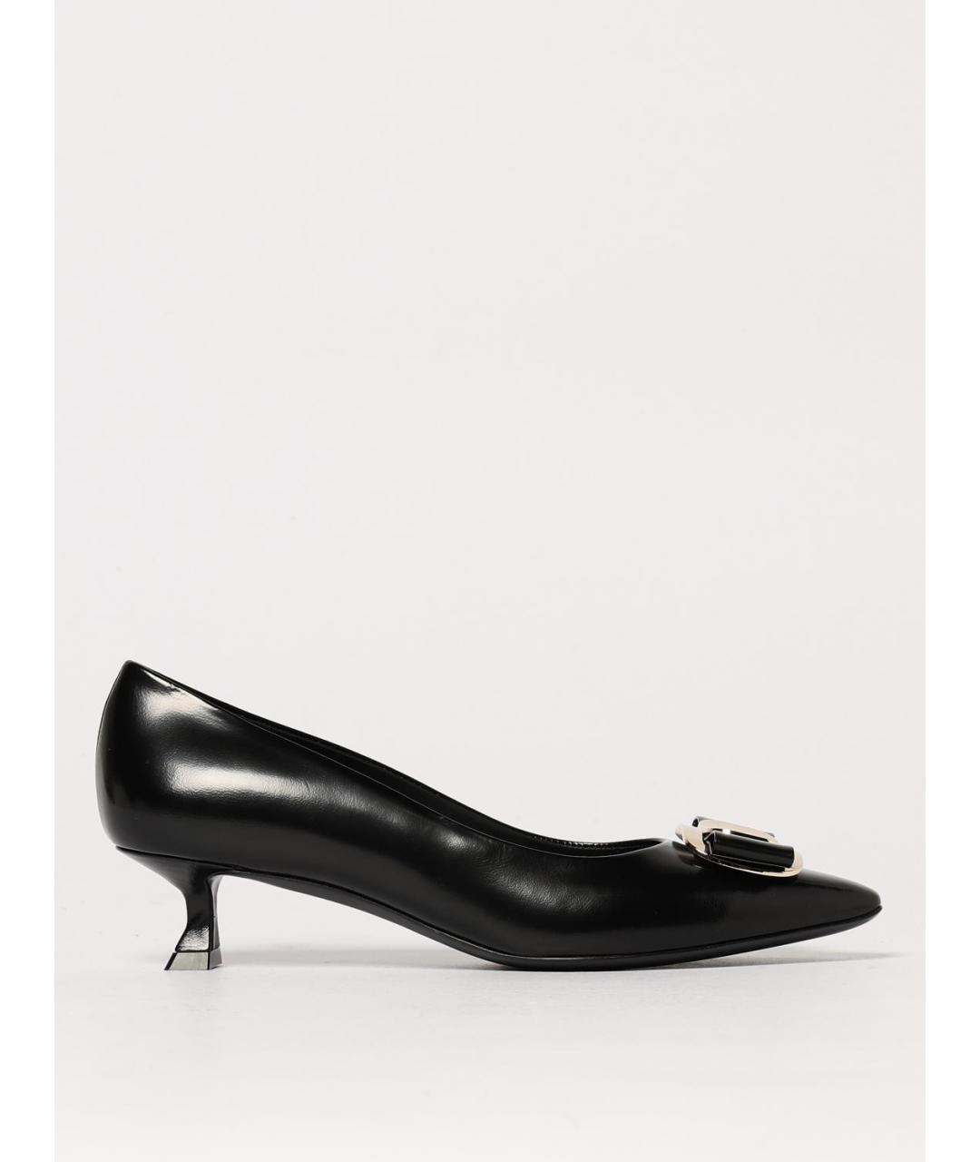 FERRAGAMO Черные кожаные туфли, фото 5