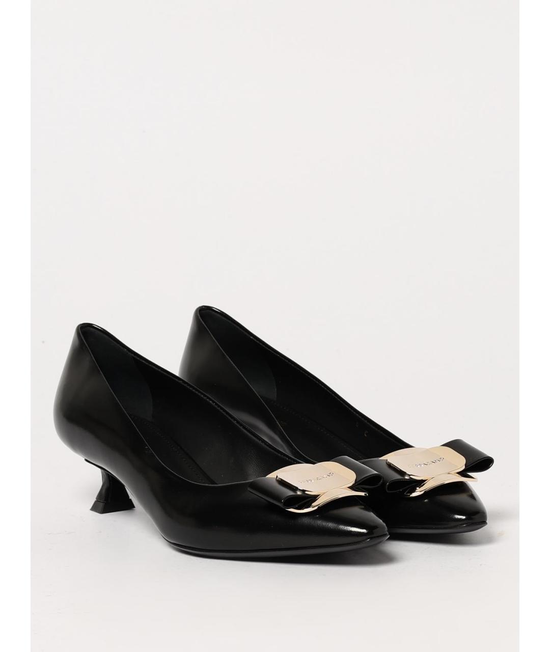 FERRAGAMO Черные кожаные туфли, фото 2