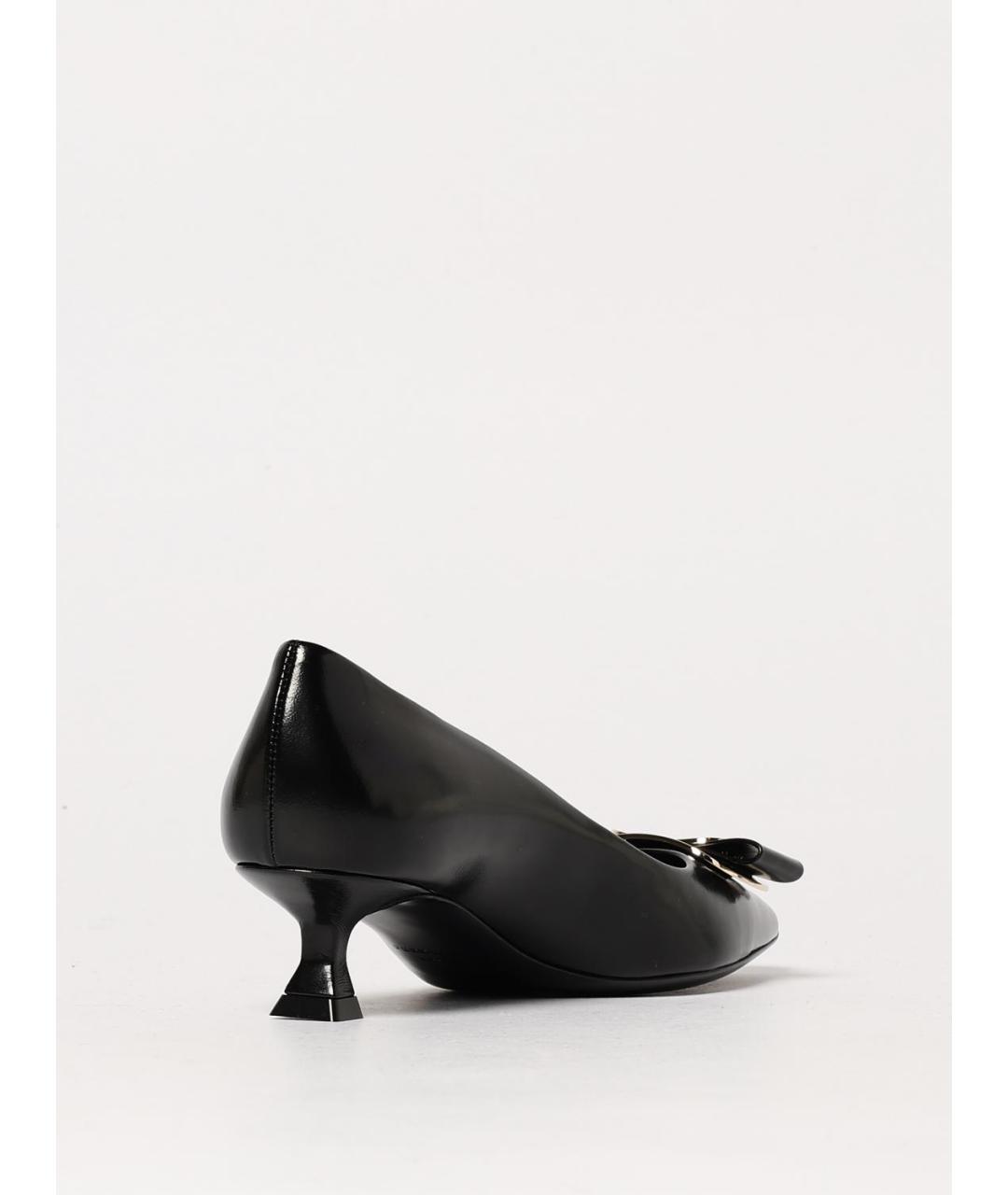 FERRAGAMO Черные кожаные туфли, фото 3