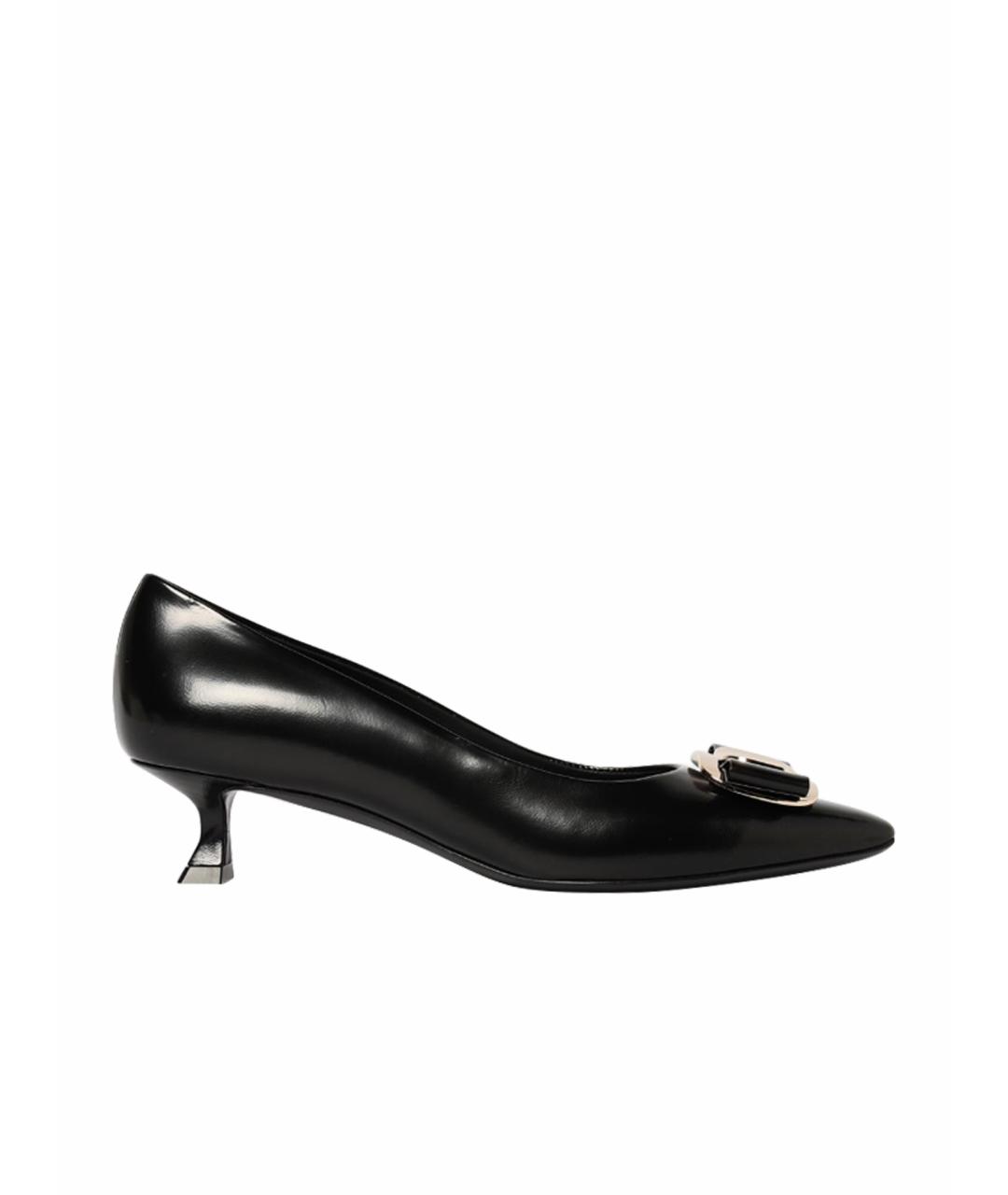 FERRAGAMO Черные кожаные туфли, фото 1