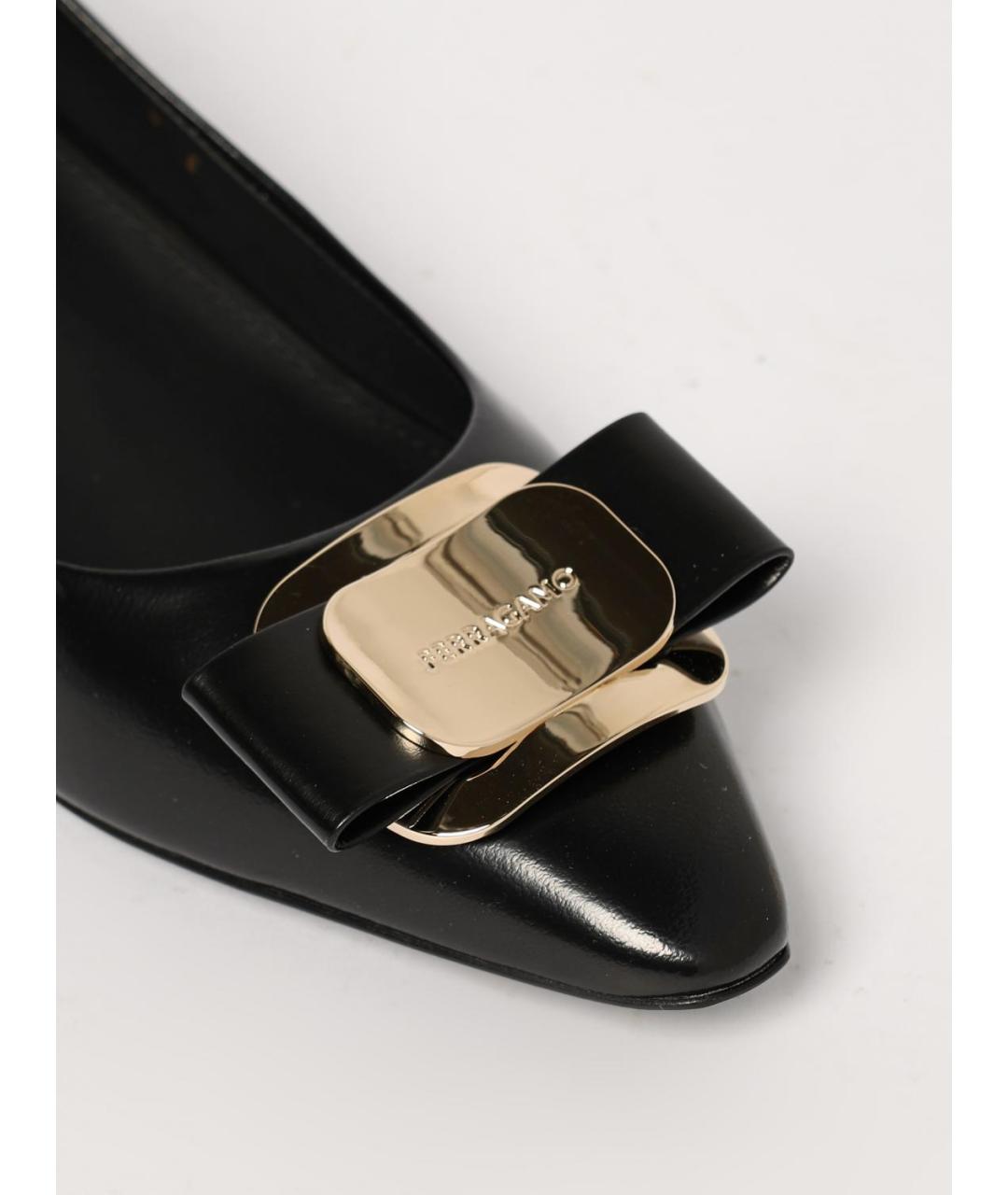FERRAGAMO Черные кожаные туфли, фото 4