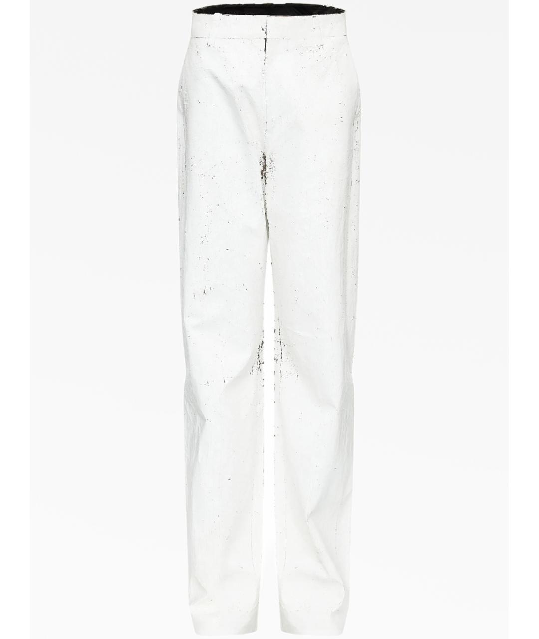 MM6 MAISON MARGIELA Белые синтетические прямые брюки, фото 7
