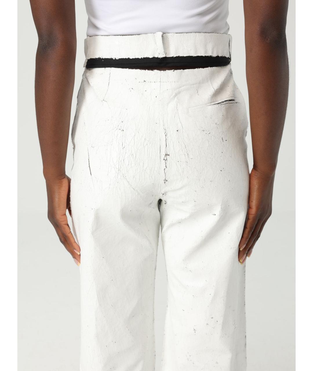 MM6 MAISON MARGIELA Белые синтетические прямые брюки, фото 6