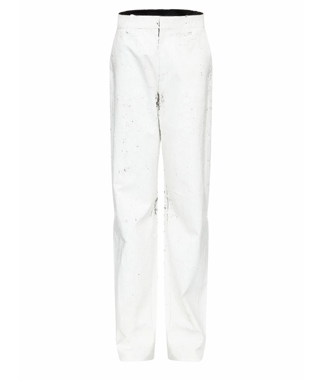MM6 MAISON MARGIELA Белые синтетические прямые брюки, фото 1