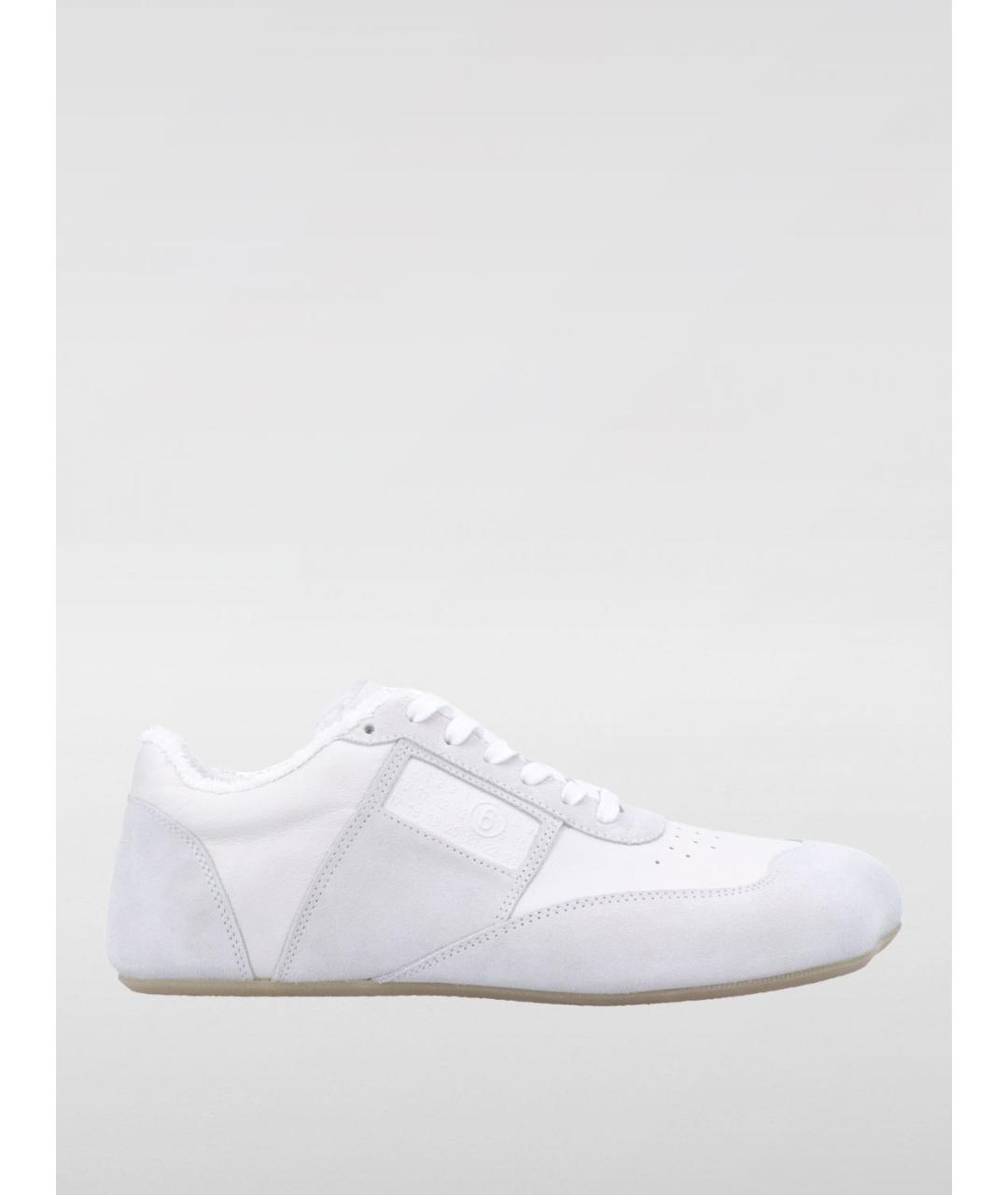 MM6 MAISON MARGIELA Белые кожаные низкие кроссовки / кеды, фото 5