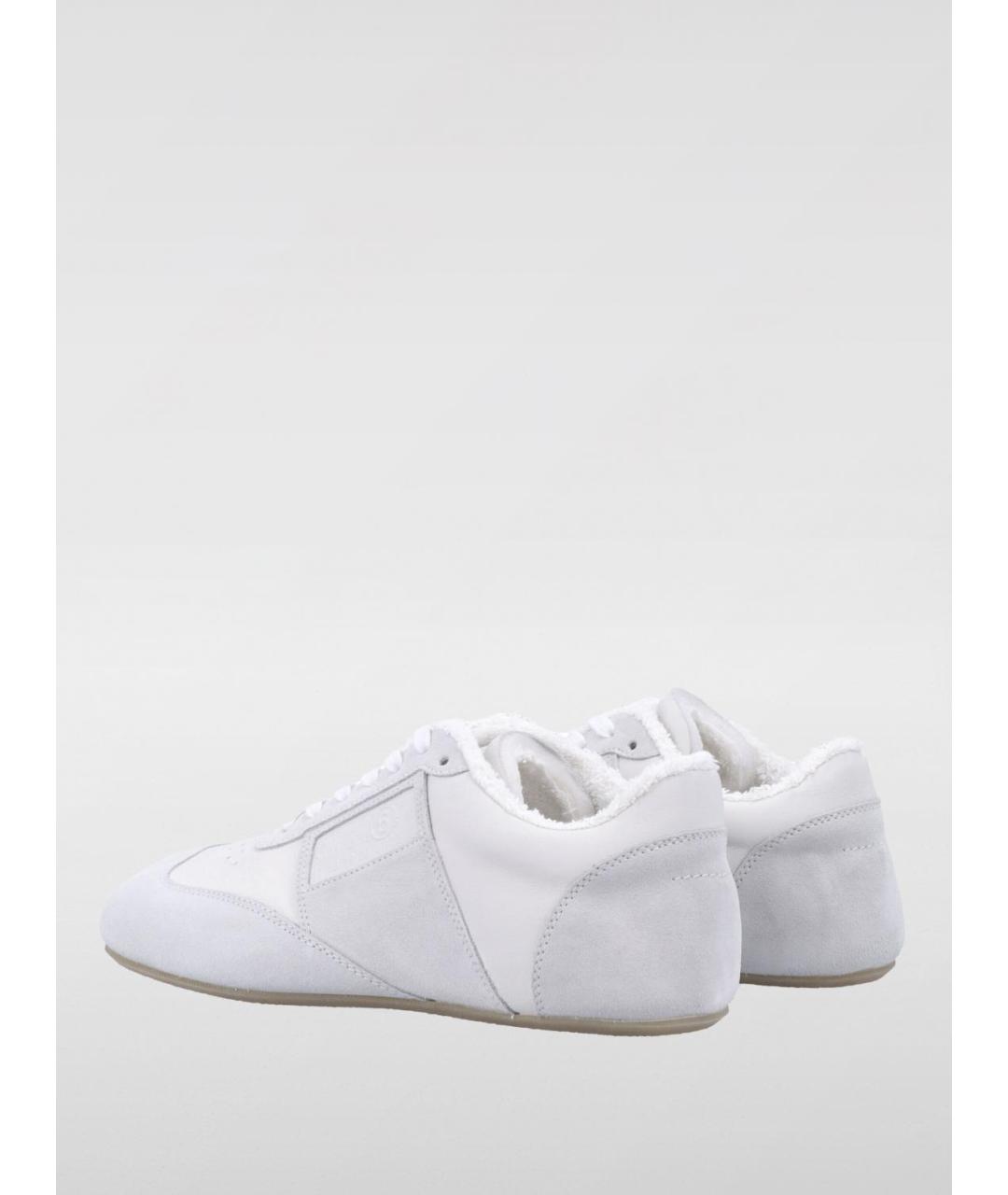 MM6 MAISON MARGIELA Белые кожаные низкие кроссовки / кеды, фото 4