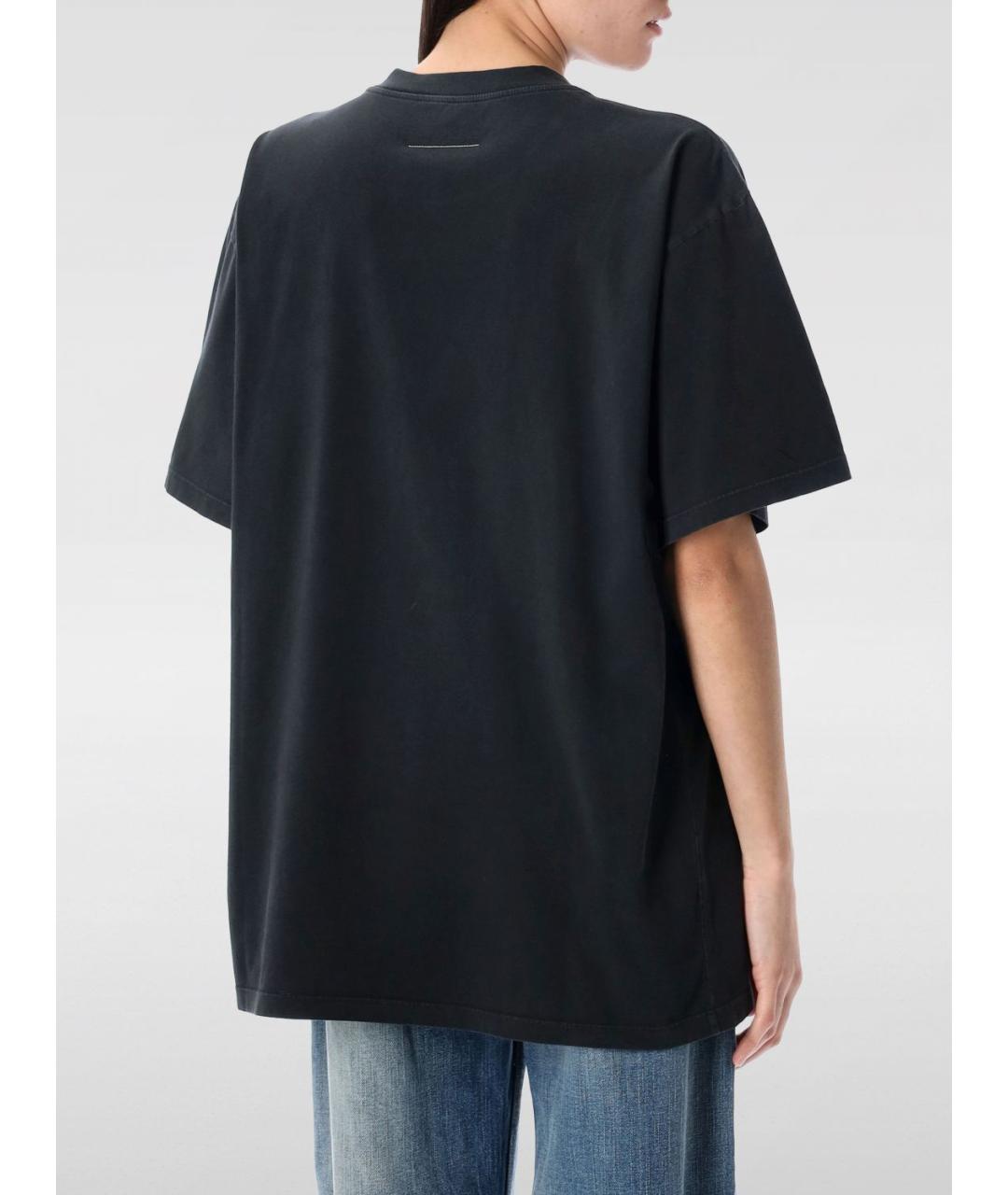 MM6 MAISON MARGIELA Черная хлопковая футболка, фото 3
