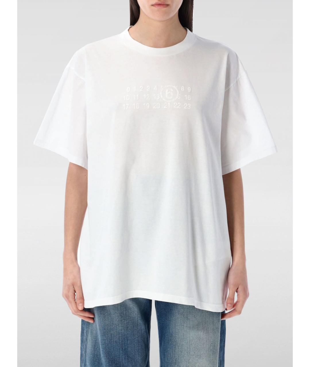 MM6 MAISON MARGIELA Белая хлопковая футболка, фото 2