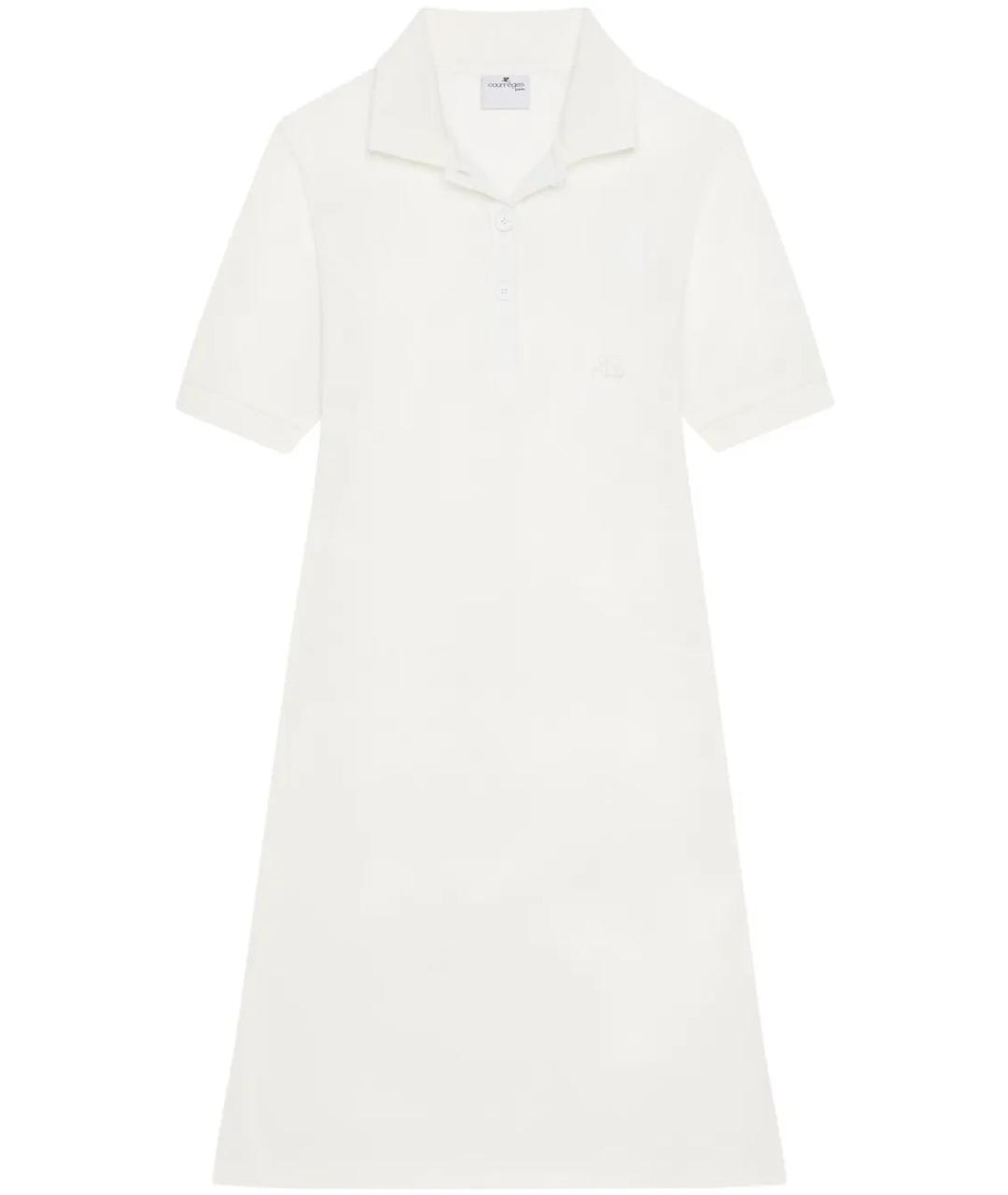 COURREGES Белое хлопковое повседневное платье, фото 1