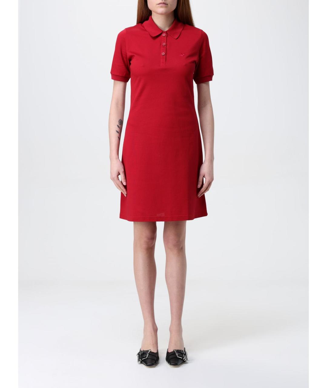 COURREGES Красное хлопковое повседневное платье, фото 2