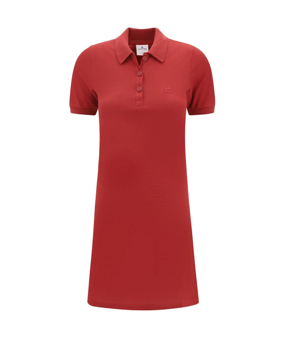 COURREGES Красное хлопковое повседневное платье, фото 1