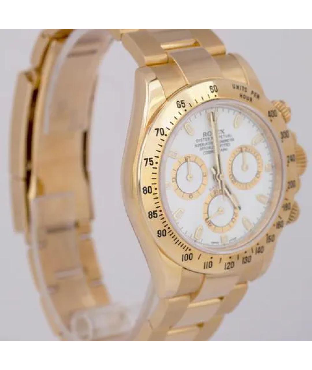ROLEX Белые часы из желтого золота, фото 3