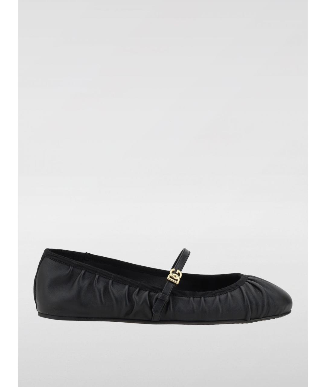 DOLCE&GABBANA Черные кожаные балетки, фото 4