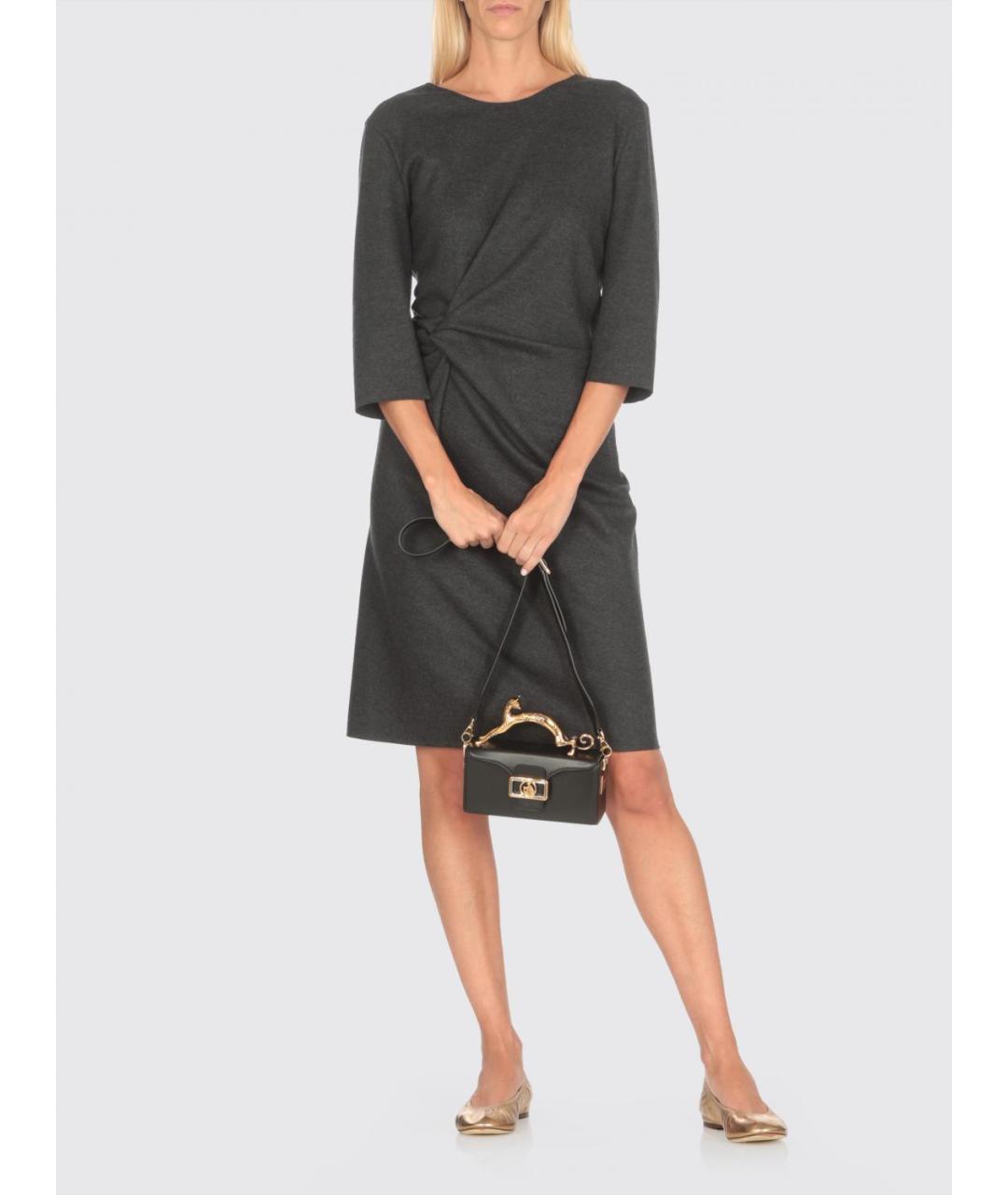 LANVIN Черная кожаная сумка с короткими ручками, фото 2