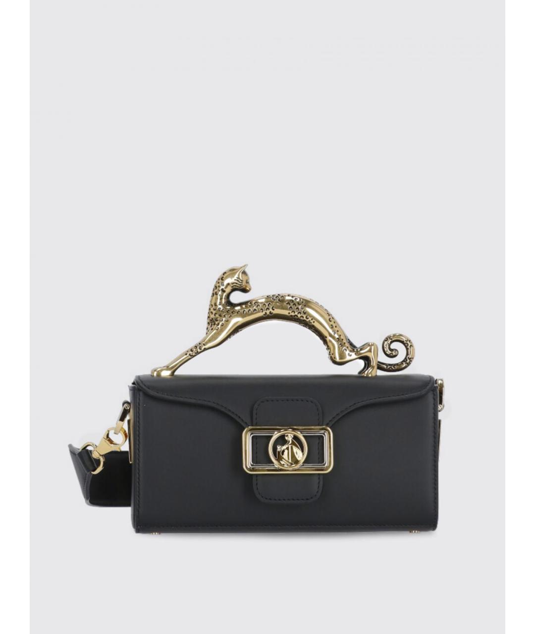 LANVIN Черная кожаная сумка с короткими ручками, фото 6