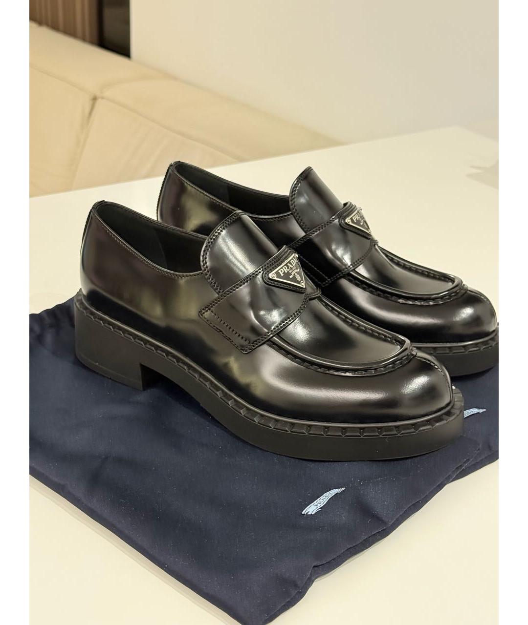 PRADA Черные кожаные лоферы, фото 5