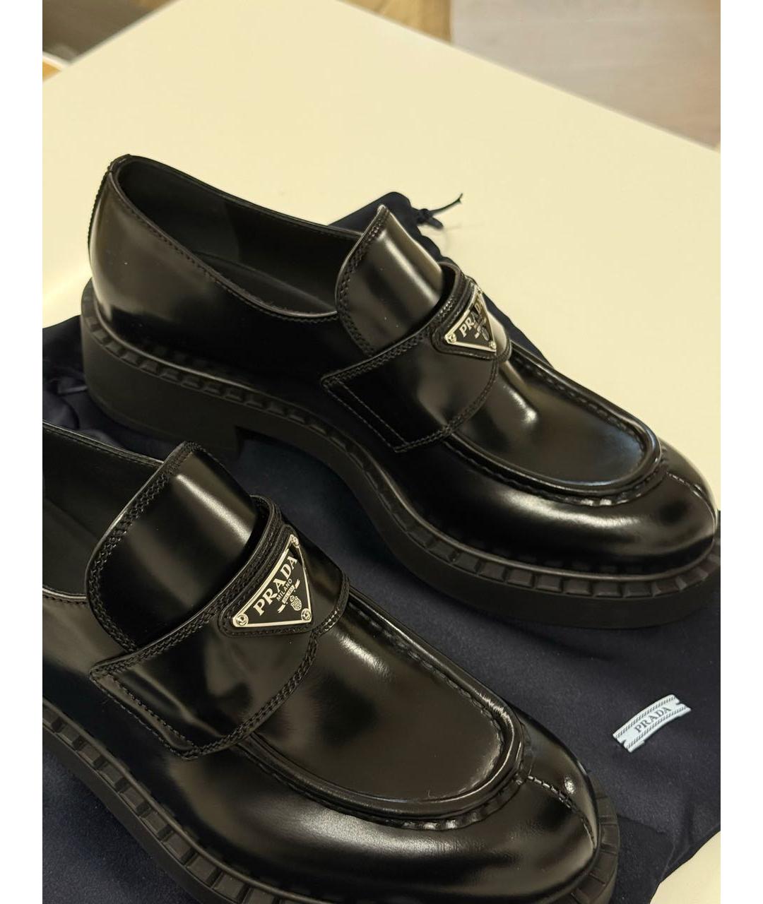 PRADA Черные кожаные лоферы, фото 2