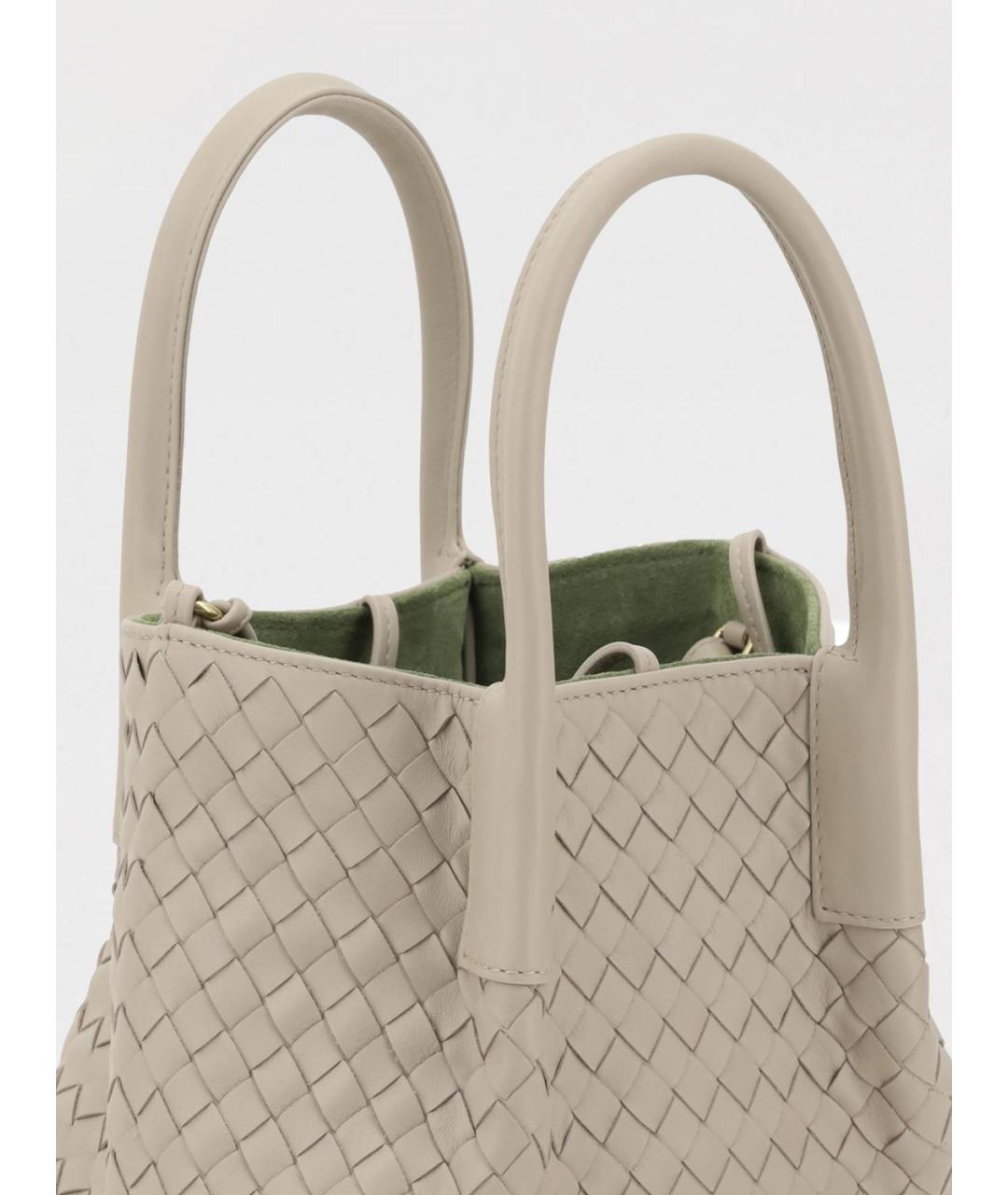 BOTTEGA VENETA Бежевая кожаная сумка тоут, фото 3